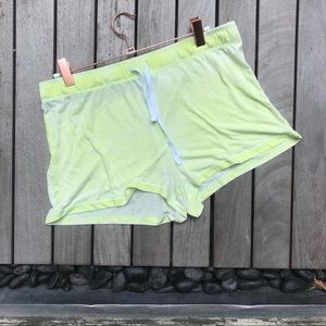 ROUDELAINE Green Drawstring Soft Pajama Shorts